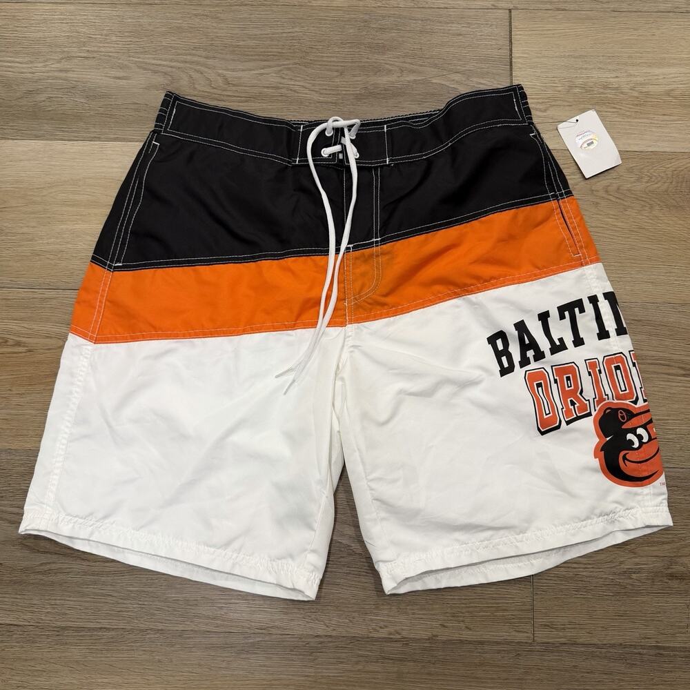 Baltimore Orioles MLB Shorts NWT Men’s XL Swim Trucks Big Logo GIII Sports